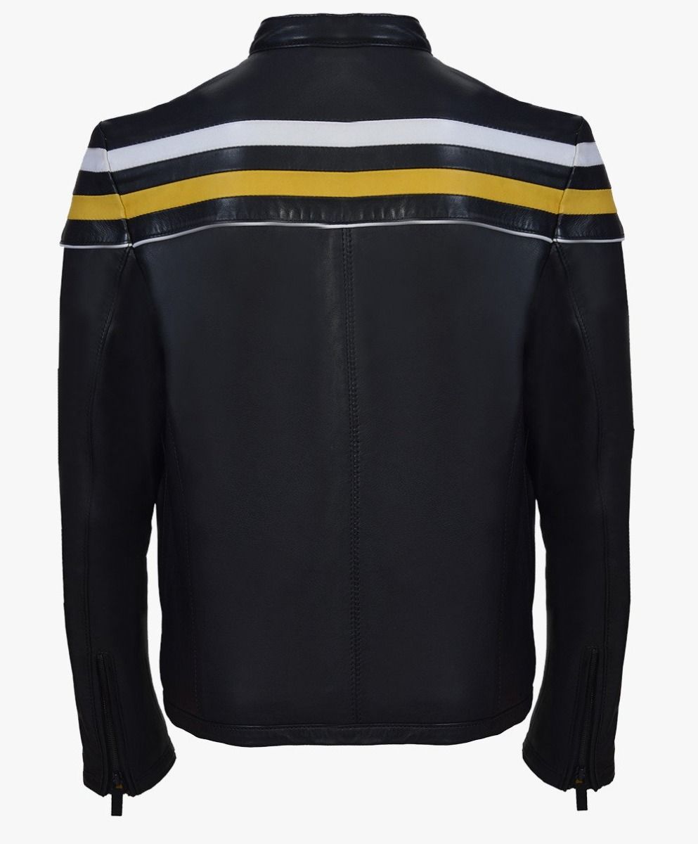 LEATHER JACKET WITH COMBINATION STRIPES - RICA Boys Jackets My Store